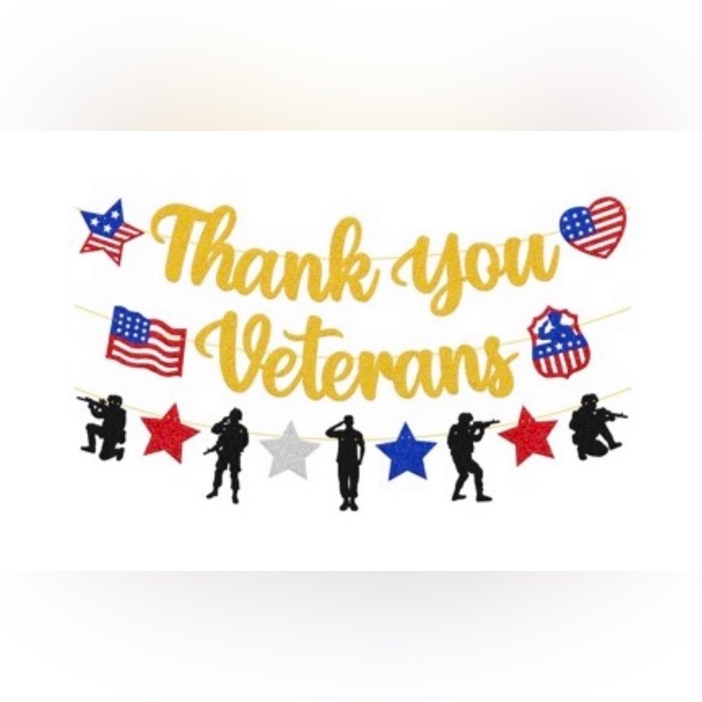 Patriotic Thank You Veterans Banner